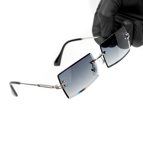 Rimless Gray Tint  Shades Mens Sunglasses - Picture 4 of 4